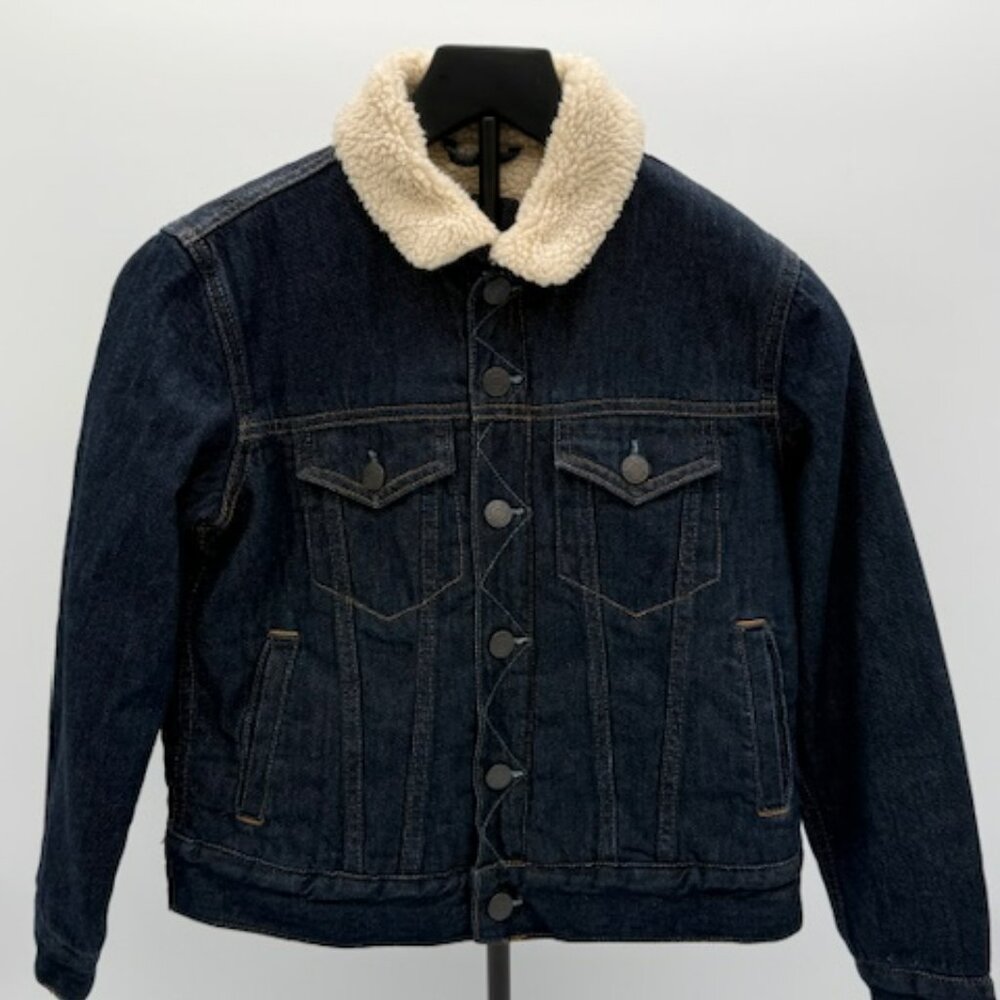 Gap Kids Denim Sherpa Jacket Size M 8-9 Trucker Coat